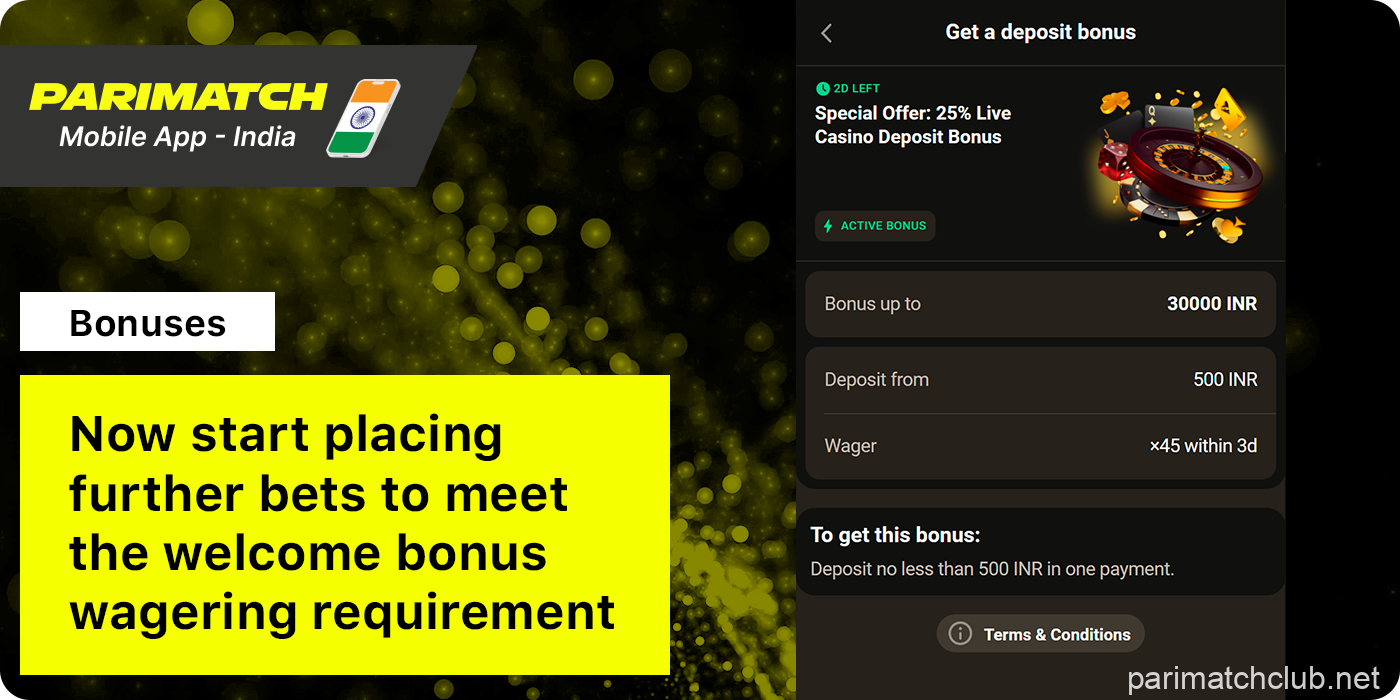Use Parimatch more to gain bonus wagering requirements