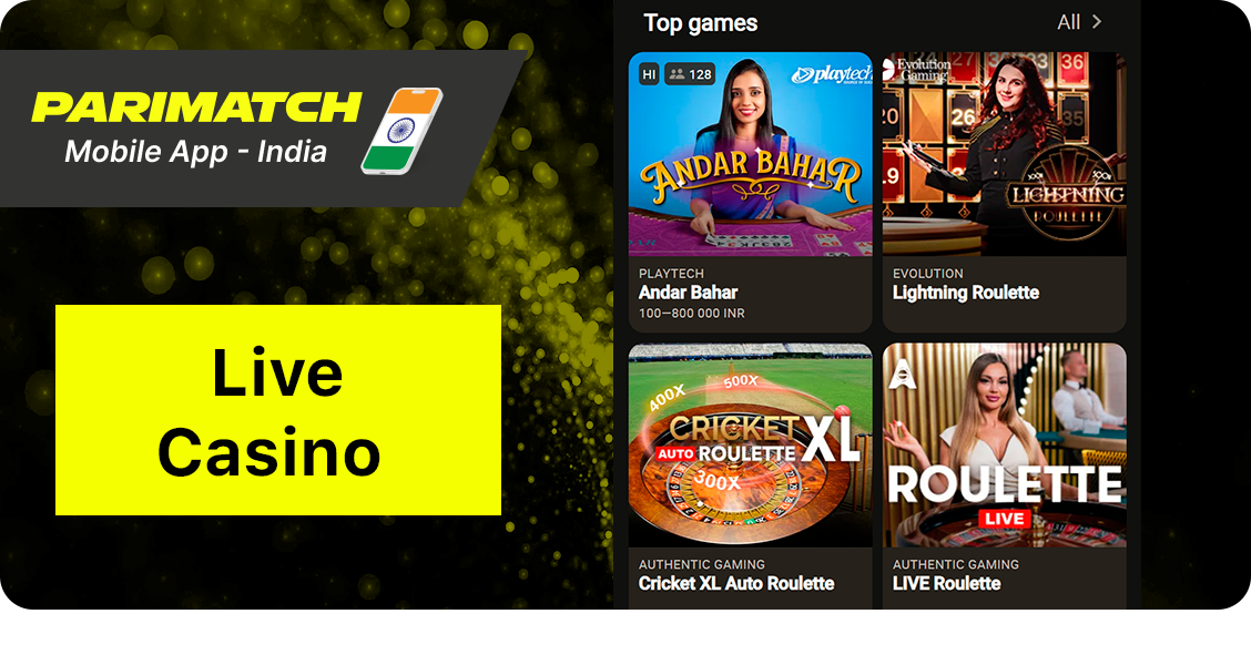 Parimatch App Live Casino Section - Play Your Favorite Casino Games with real dealers