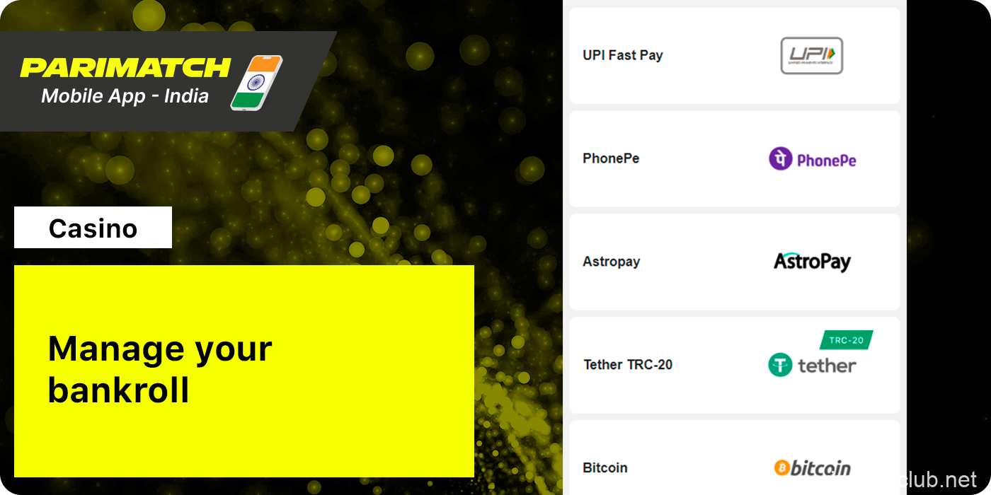 Top up your Casino Balance - Parimatch India App