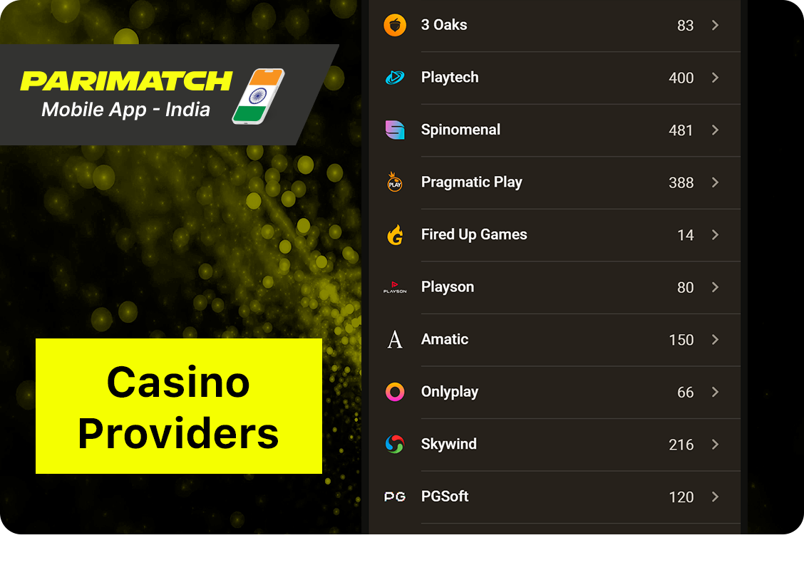 Parimatch App Casino Software Providers
