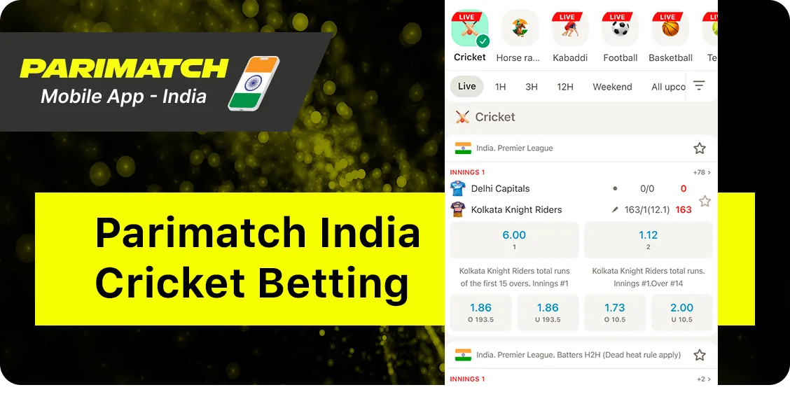 Cricket is major sport for betting in Parimatch India Application