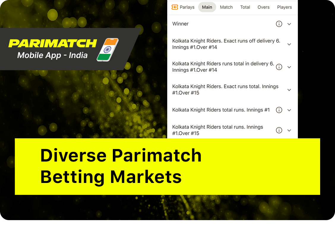 Examples of Betting Markets at Parimatch India App