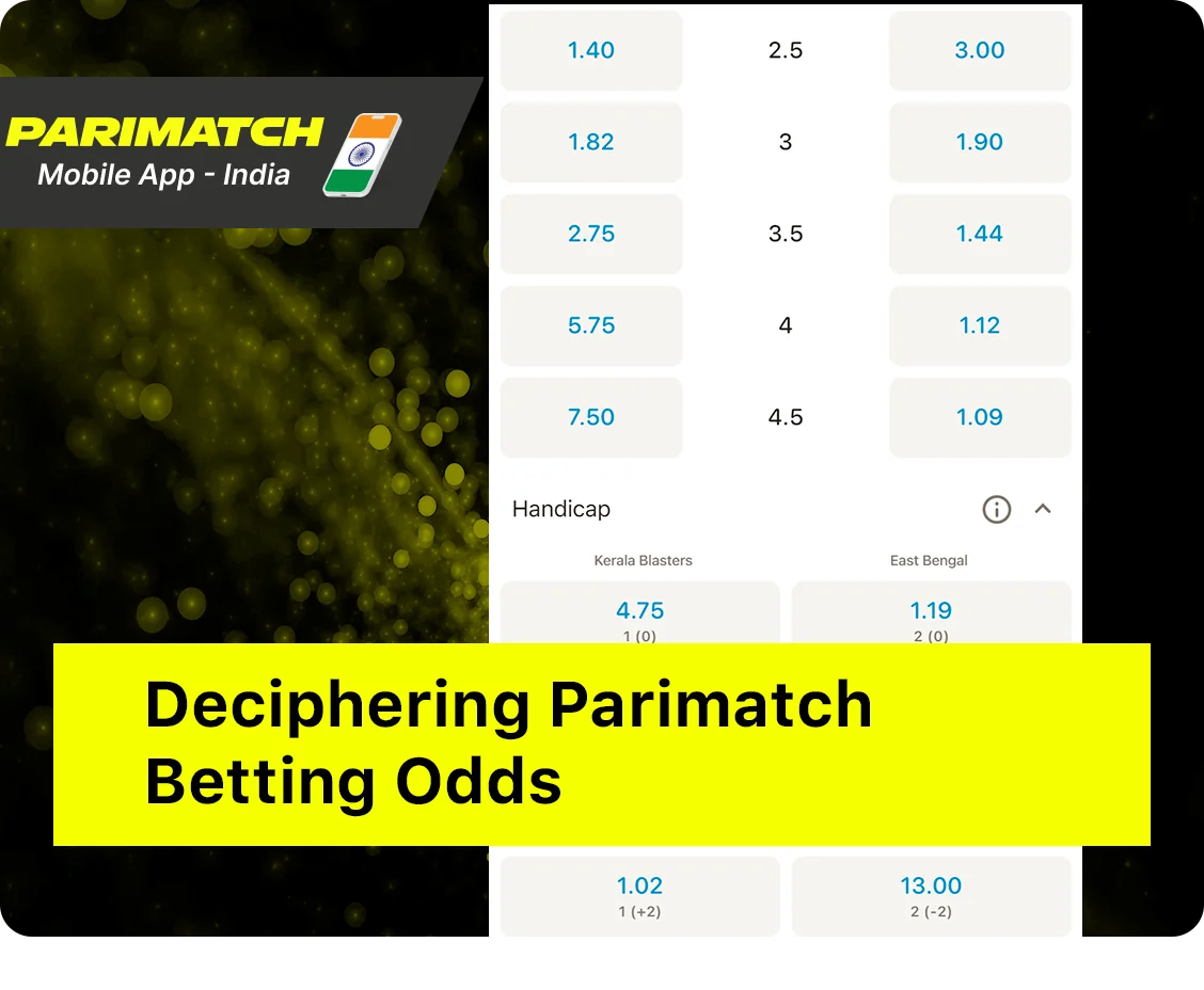 By Default, Parimatch App Provides Decimal Odds Format, but players can switch it to other options