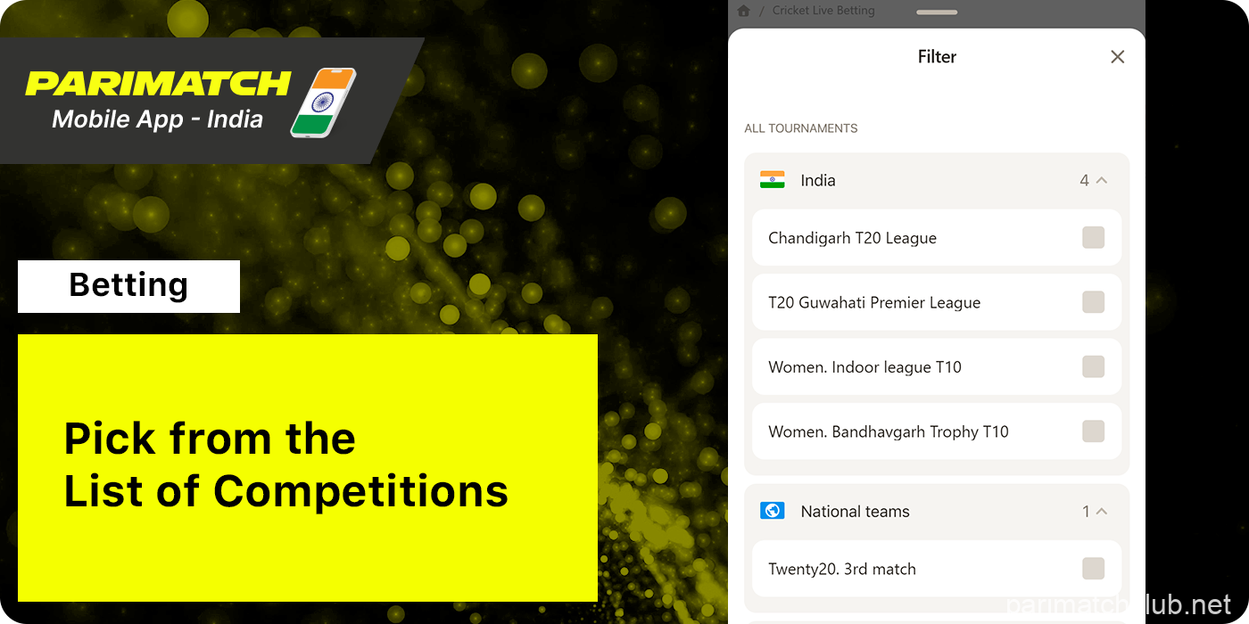 Pick a competition to bet on