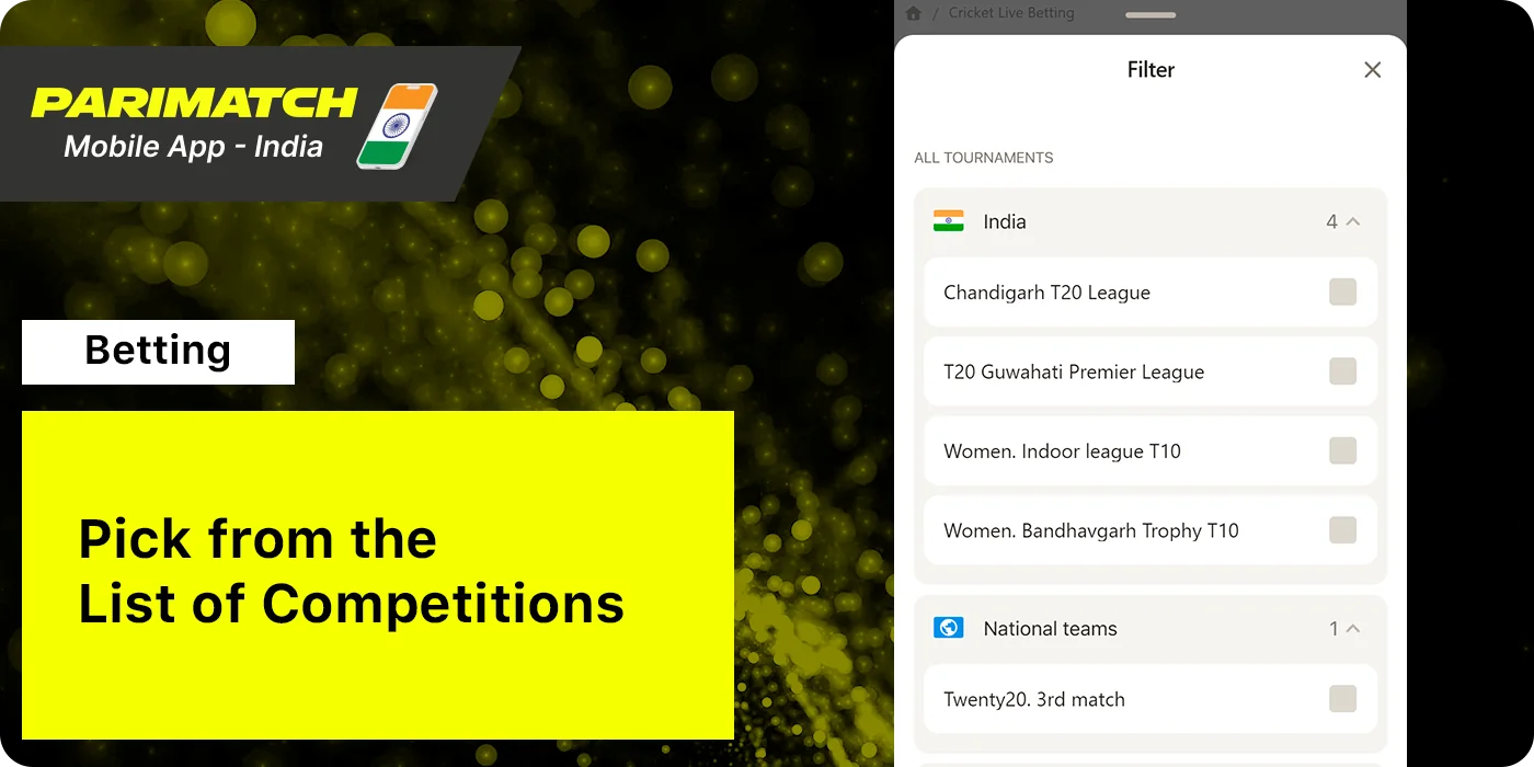 Pick a competition to bet on