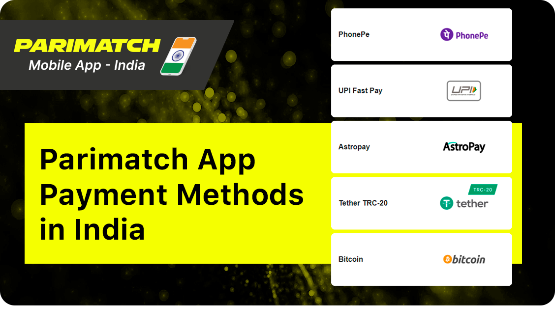 Payment Methods of Parimatch App India