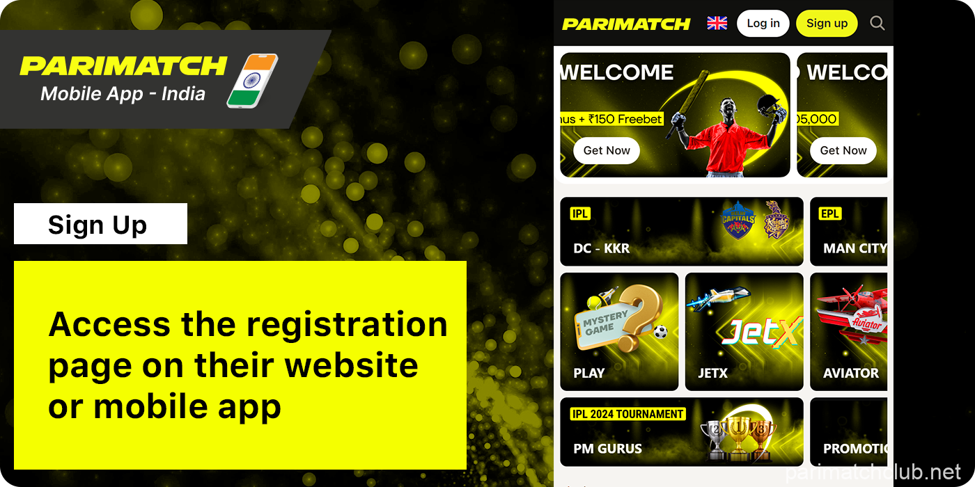 Access Registration Page - Parimatch India App